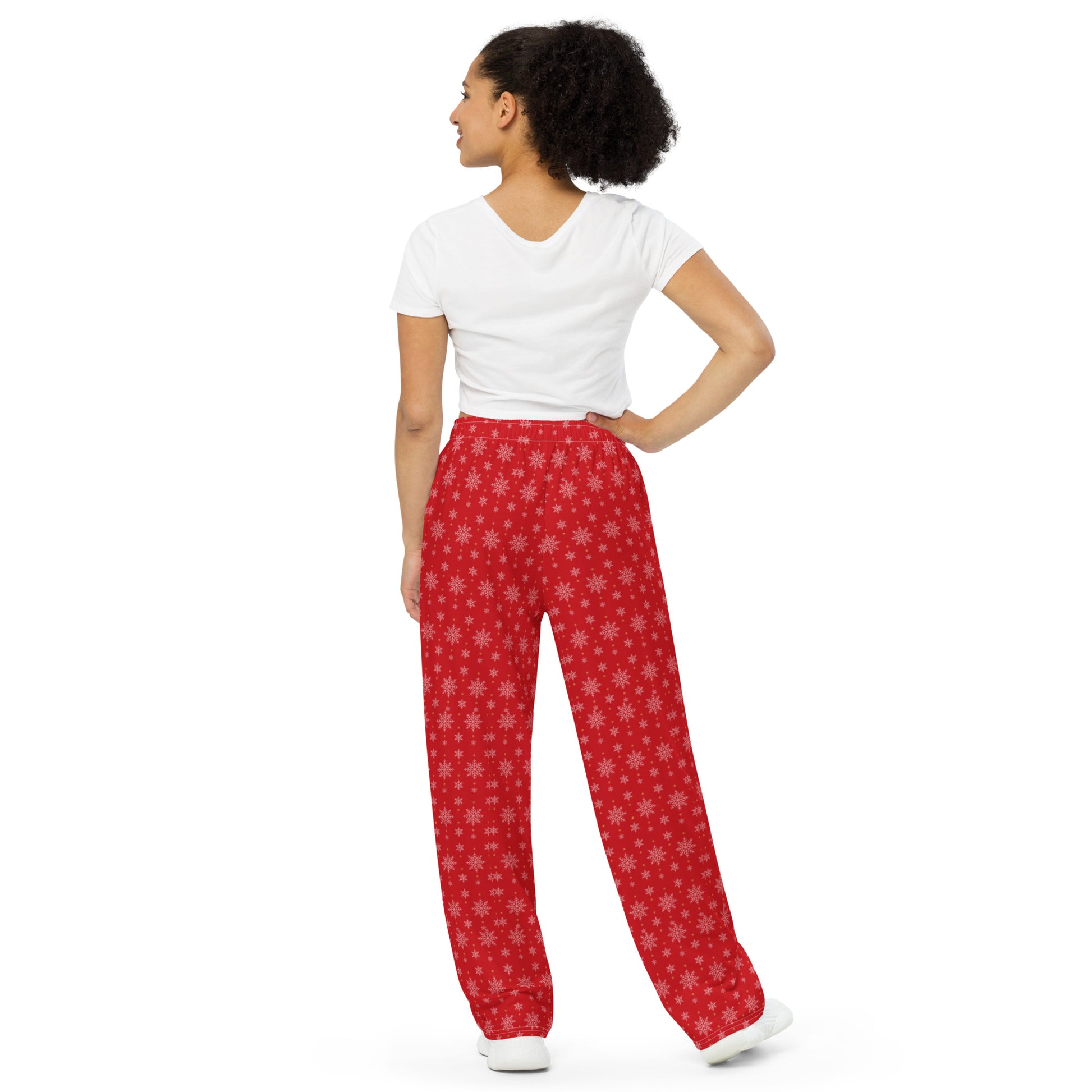 All-over print unisex wide-leg pants - Perfect for Christmas