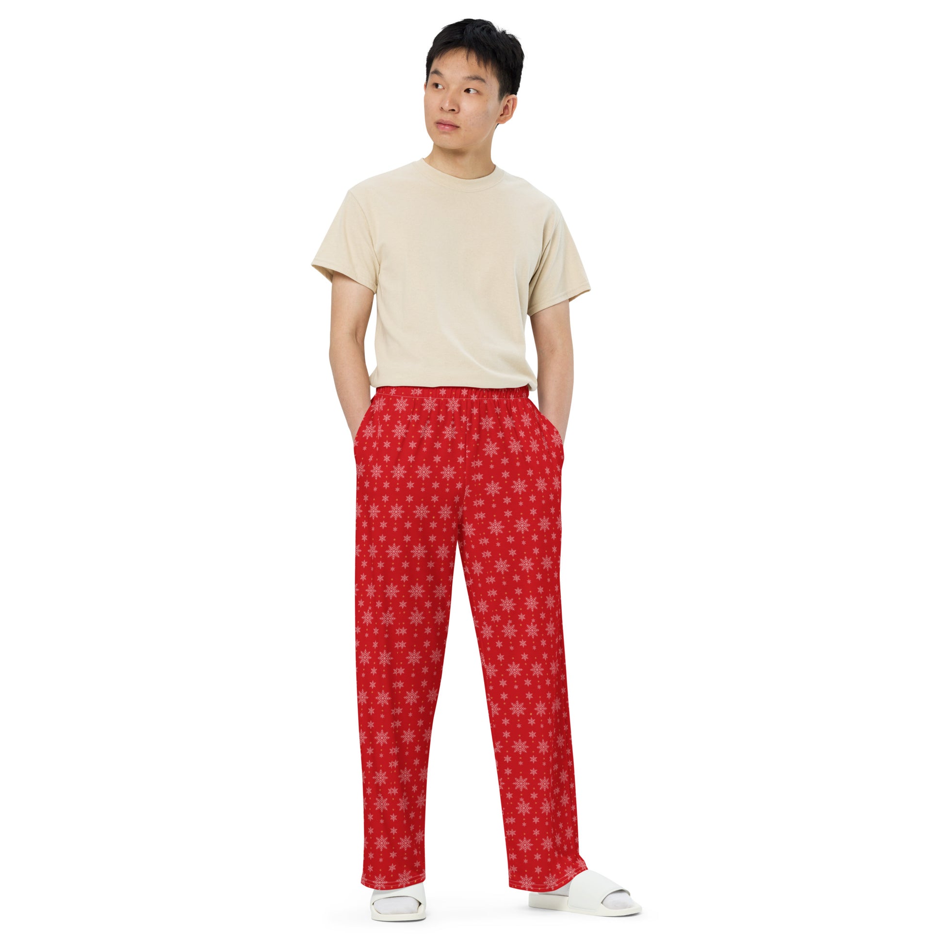 All-over print unisex wide-leg pants - Perfect for Christmas