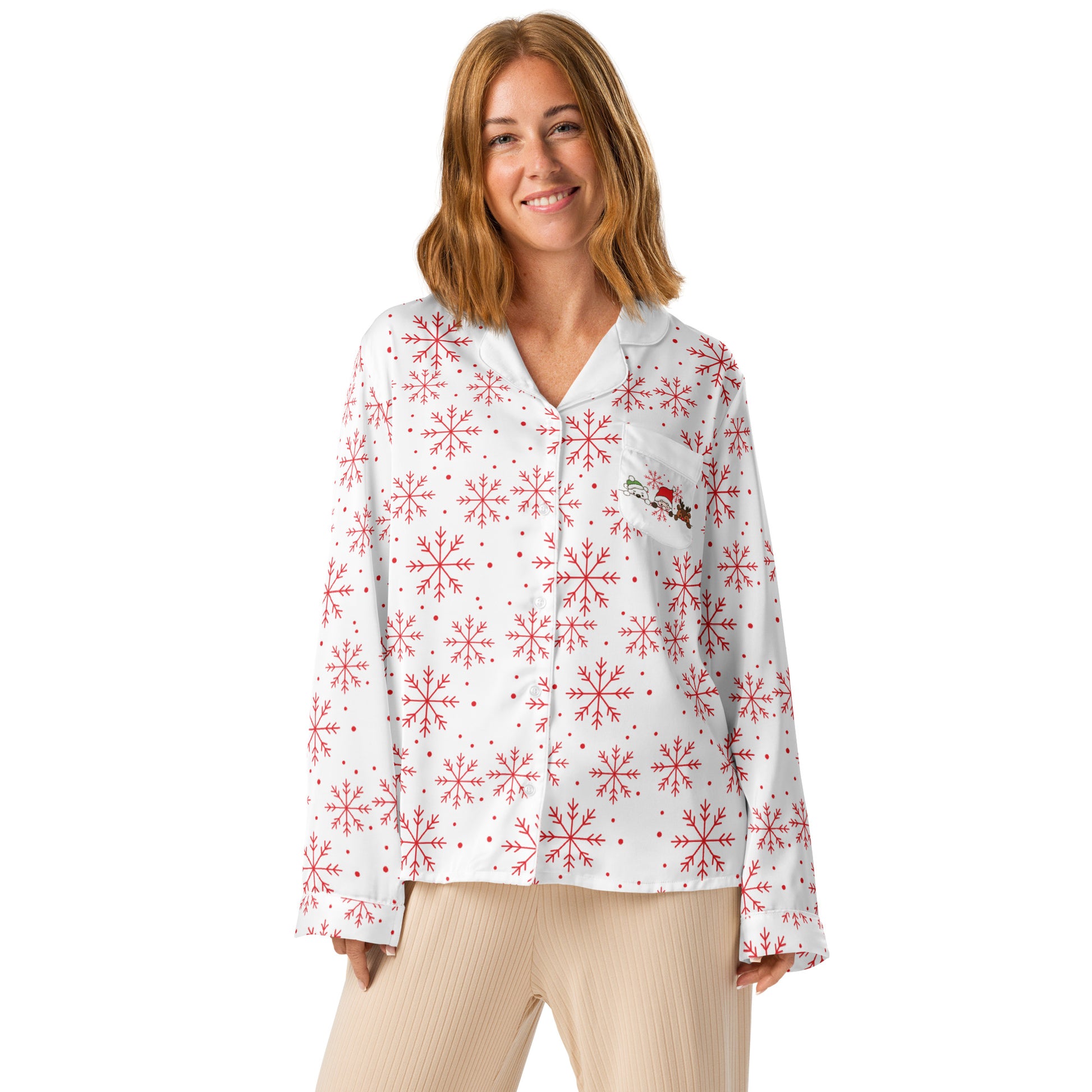 Women’s long sleeve pajama top - Perfect for Christmas